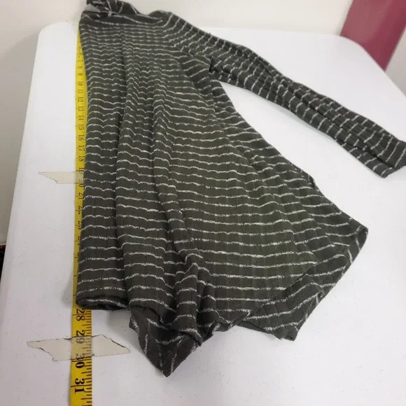 Logo Lori Goldstein Womens Asymmetrical Striped Tunic Top Size 1X Green Artsy - Picture 7 of 10